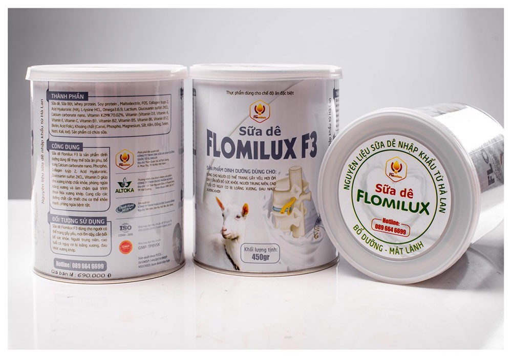 sữa dê flomilux f3 chuyên cho người mắc vấn đề về xương khớp