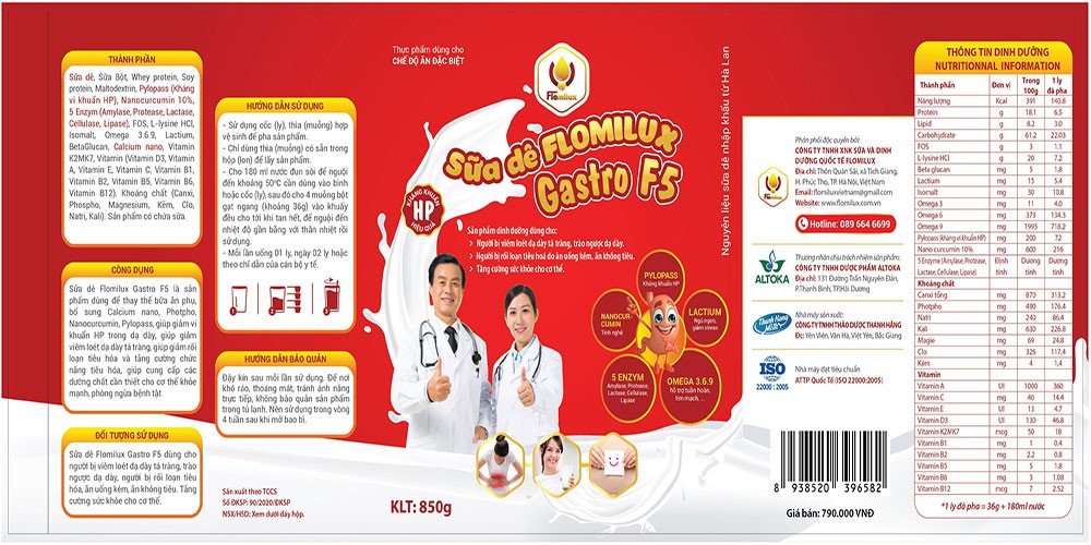 Cấu Tạo Của Sữa Dê Flomilux Gastro F5